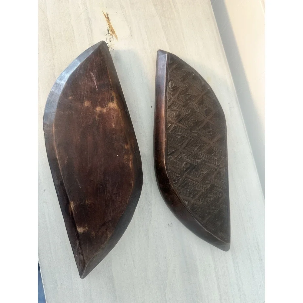 Old‎ World Wooden Hand Carved African Trinket Box Tropical Wood 9
